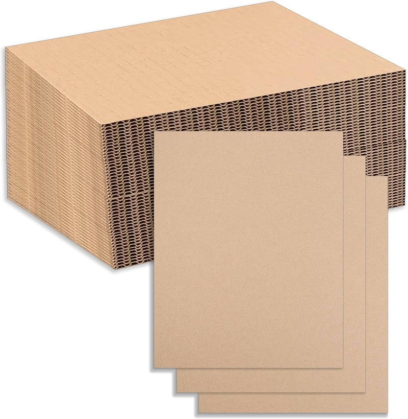 BOARDS+ Premium 8x10 Corrugated Cardboard Sheets (Pack of 50) – Durable, Eco-Friendly, and Versatile – Perfect for Mailing, Arts & Crafts - Image 1